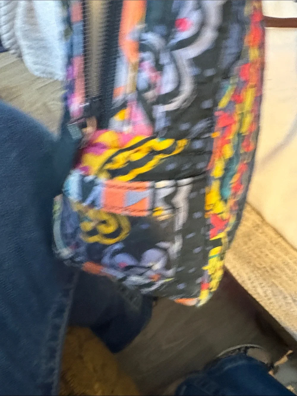 Vera Bradley Quilted Paisley lunch purse in Black with Bright Multicolor Accents